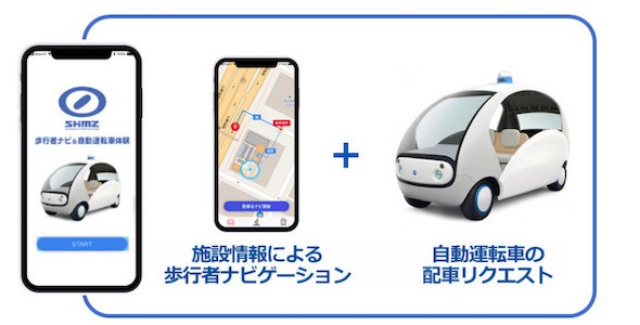 【話題・自動運転】清水建設、自動運転車両と経路案内を連携した施設内移動サービスを構築
