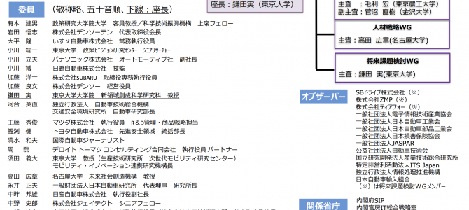 【話題・自動運転】国の「自動走行ビジネス検討会」、どんな人・企業が参加してる？