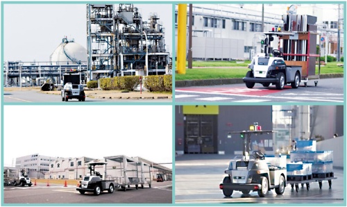 【話題・自動運転】レベル4の自動運転EVを活用、他の車両が行き交う構内を搬送