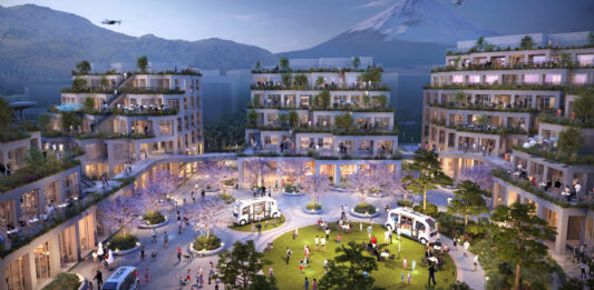 【次世代モビリティ・未来】トヨタWoven Cityは「空中歩道」完備か e-Palette集う「中央広場」も