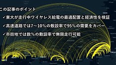 【話題・インフラ】EV走行中給電、「道路の数%工事」で現実に 東大が試算 【話題・インフラ】EV走行中給電、「道路の数%工事」で現実に 東大が試算