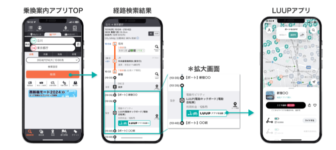 【話題・マイクロモビリティ】ジョルダン「乗換案内」に電動マイクロモビリティのシェアサービス「LUUP」が登場！
