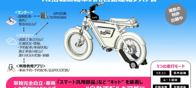 【話題・マイクロモビリティ】東大院生発ベンチャーEcoSlideが描く“マイクロモビリティ革命” 養父市長も試乗で絶賛